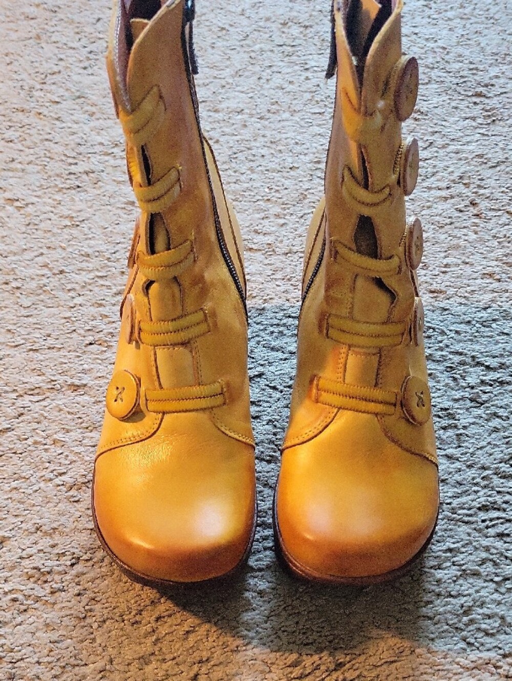 Jafa Mustard Button Boots - Picture 4 of 6